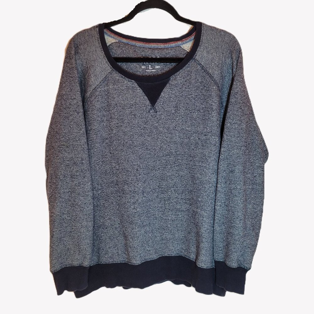 Jachs New York Men's Crewneck French Terry Sweatshirt Navy and Gray Large